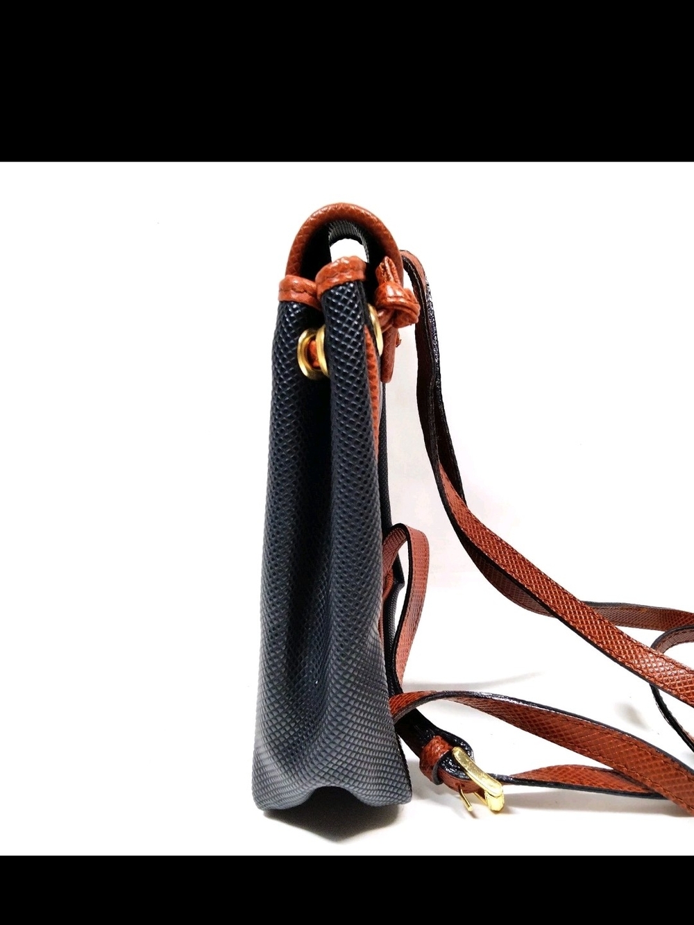 Bottega Veneta Black Mini Backpack with Brown Trim - Picture 3 of 9